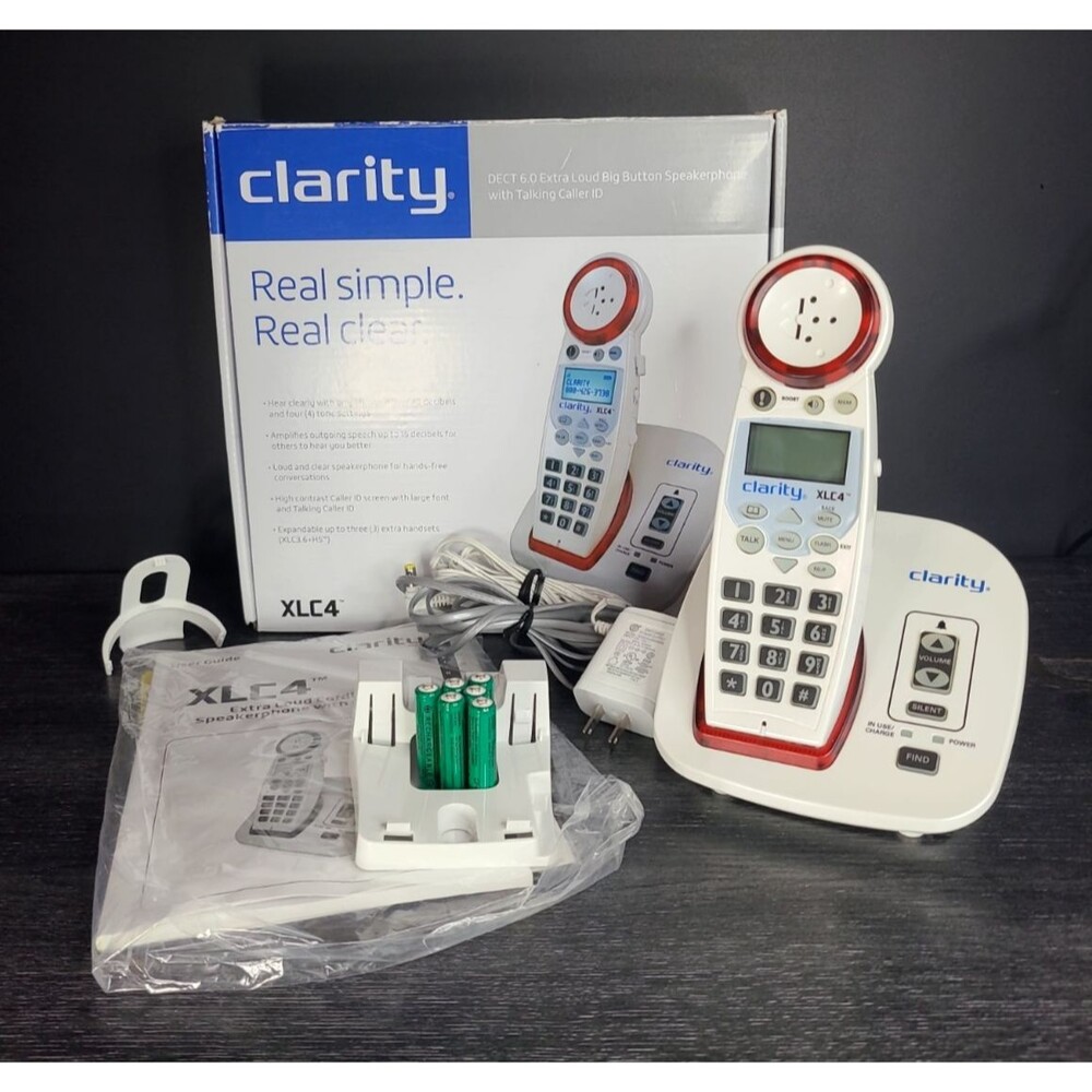 Clarity XLC4 Cordless Phone for Hearing Loss Handset Base - Refurbished EX